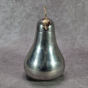 Vintage Godinger Pewter Pear Container Mid-Century Modern Kitchen Decoration